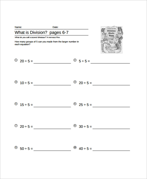 10 Long Division Worksheet Templates Sample Templates
