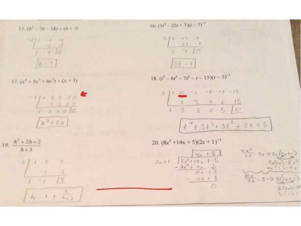 10 Math 11 Long And Synthetic Division Worksheet In 2020 Synthetic