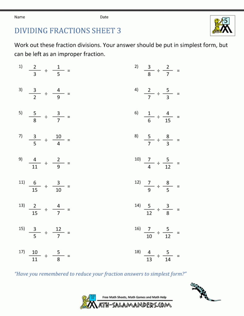 30 Dividing Fractions Worksheet With Answer Key Notutahituq Worksheet 