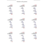 4 Digit By 2 Digit Long Division With Remainders And Steps Shown On