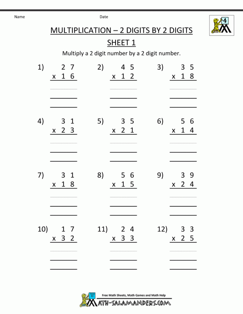 4th Grade 2 Digit Division Worksheets Free Worksheet