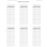 5 Digit By 1 Digit Long Division With Grid Assistance And NO Remainders B