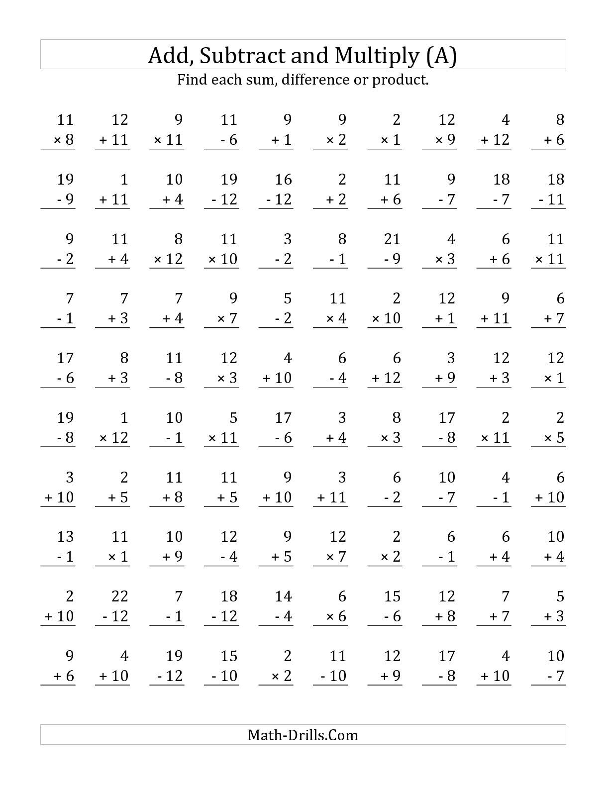 addition-multiplication-subtraction-division-worksheets