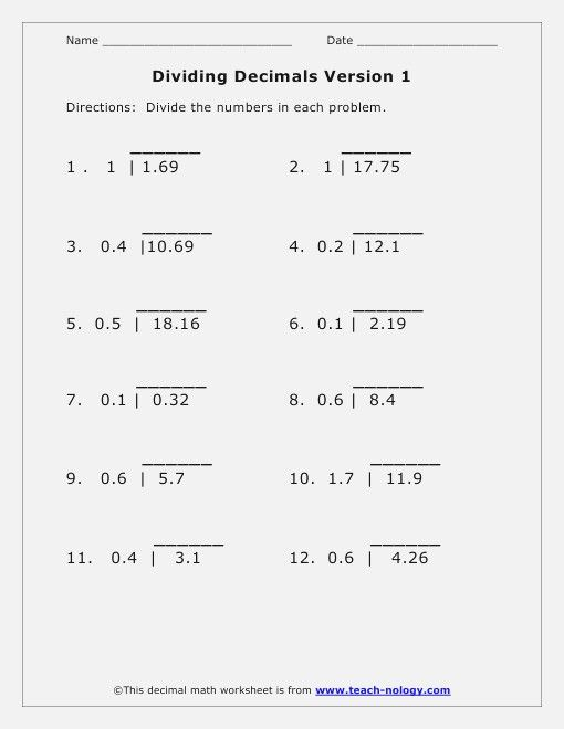 Dividing Decimals Super Teacher Worksheets Gianna Info