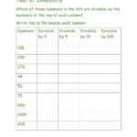 Divisibility Test Interactive Worksheet