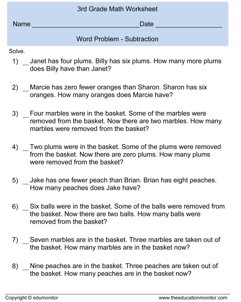 Division 3Rd Grade Grade 3 Math Word Problems Print Word Problems 