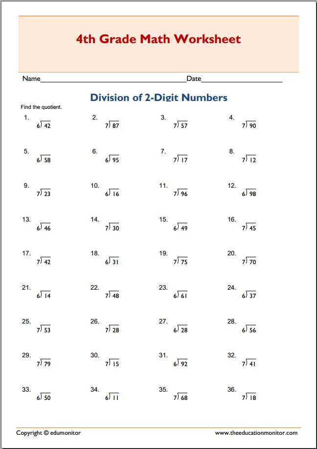 Division By Two Digits Worksheets