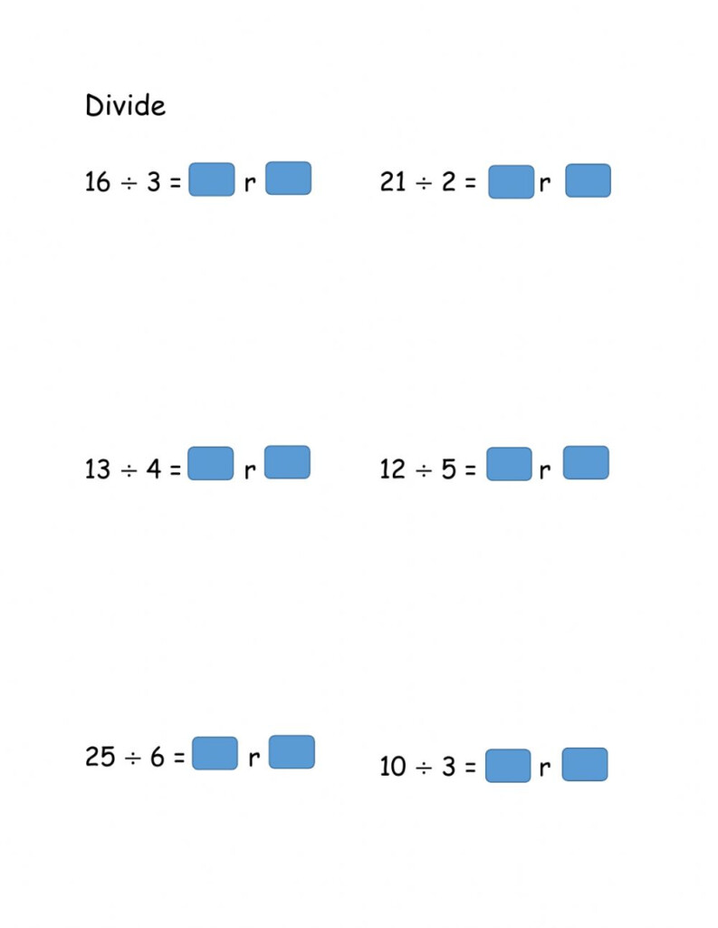 Division With Remainder Worksheet