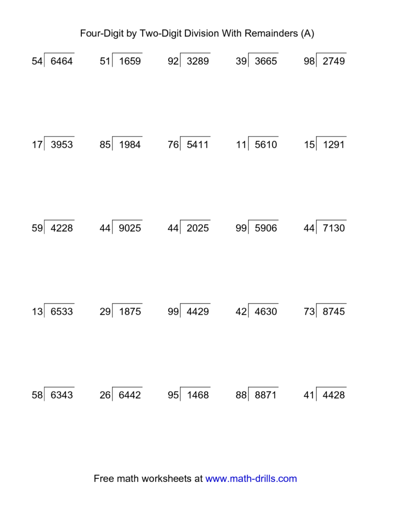 Division With Remainders As Fractions Worksheets Free Worksheet