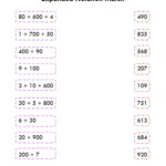 Expanded Notation MAtch Worksheet