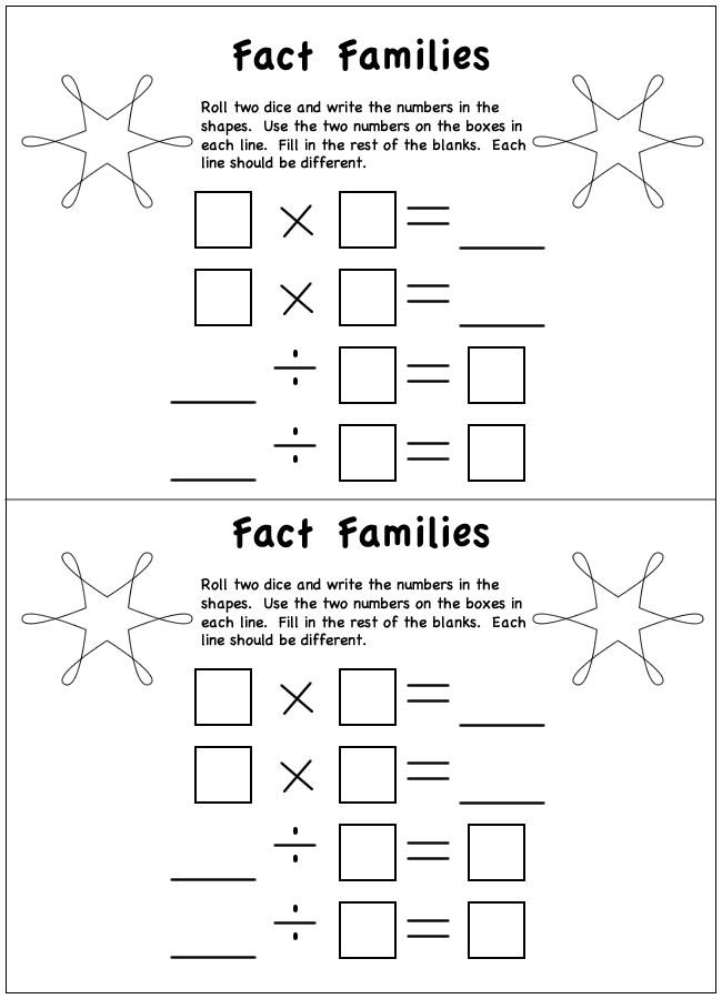 Fact Families Multiplication Division Worksheet Homeschool Helper 