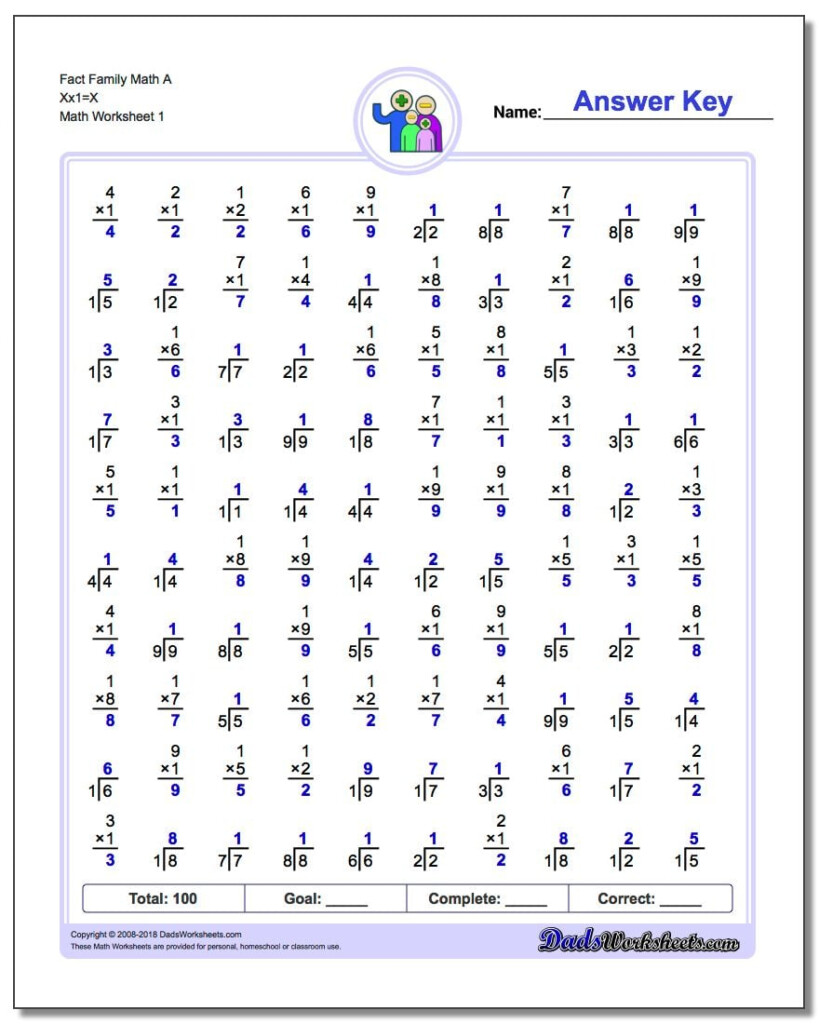 Fact Family Worksheets