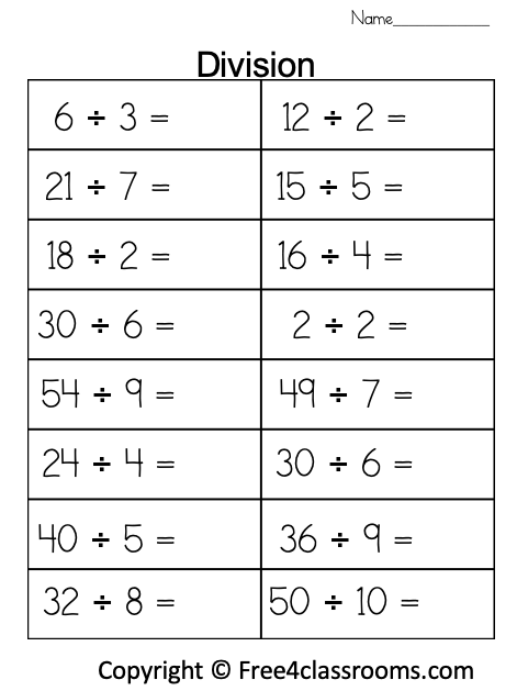 Free Division Worksheet 2 Digit By 1 Digit No Remainder