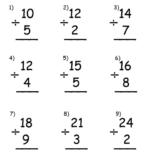 Free Printable Division Worksheets