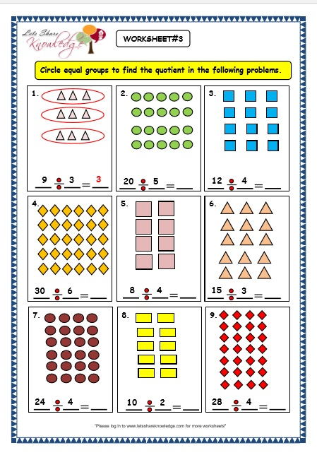 Grade 3 Maths Worksheets Division 6 2 Division By Grouping Lets 