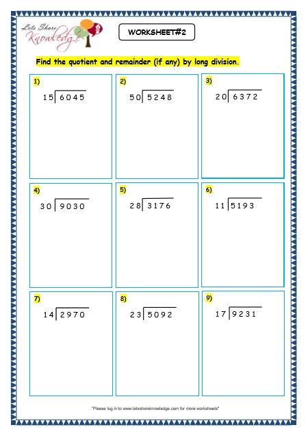 Grade 3 Maths Worksheets Division 6 5 Long Division By 2 Digit