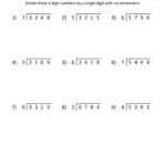 Grade 7 Long Division Sums 4 Digit By 3 Digit Multiplication A Math