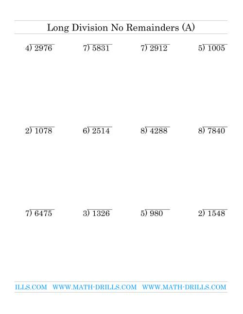 Long Division One Digit Divisor And A Three Digit Quotient With No 