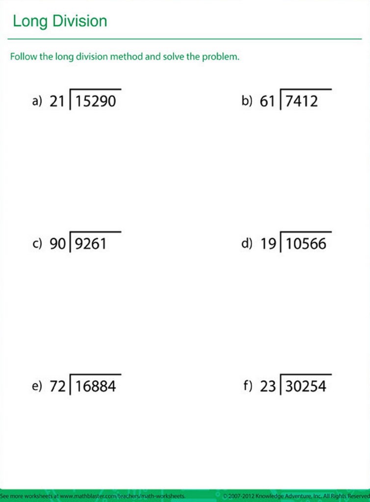 Long Division Practice Worksheets Kathlyn Jone s English Worksheets