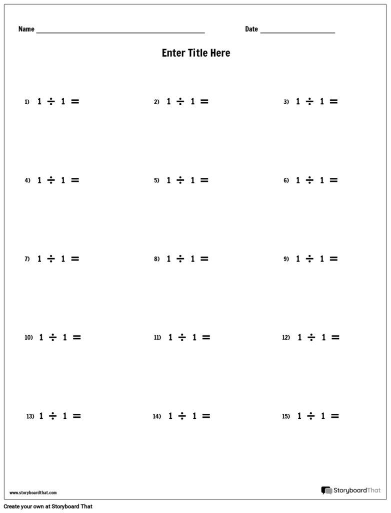 Make Division Worksheets Math Worksheet Templates