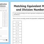 Matching Equivalent Multiplication And Division Number Sentences