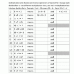 Math Worksheets For Kids Multiplication Division Facts 2 Kids Math