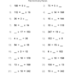 Missing Factor Different Formats Multiplication Worksheets