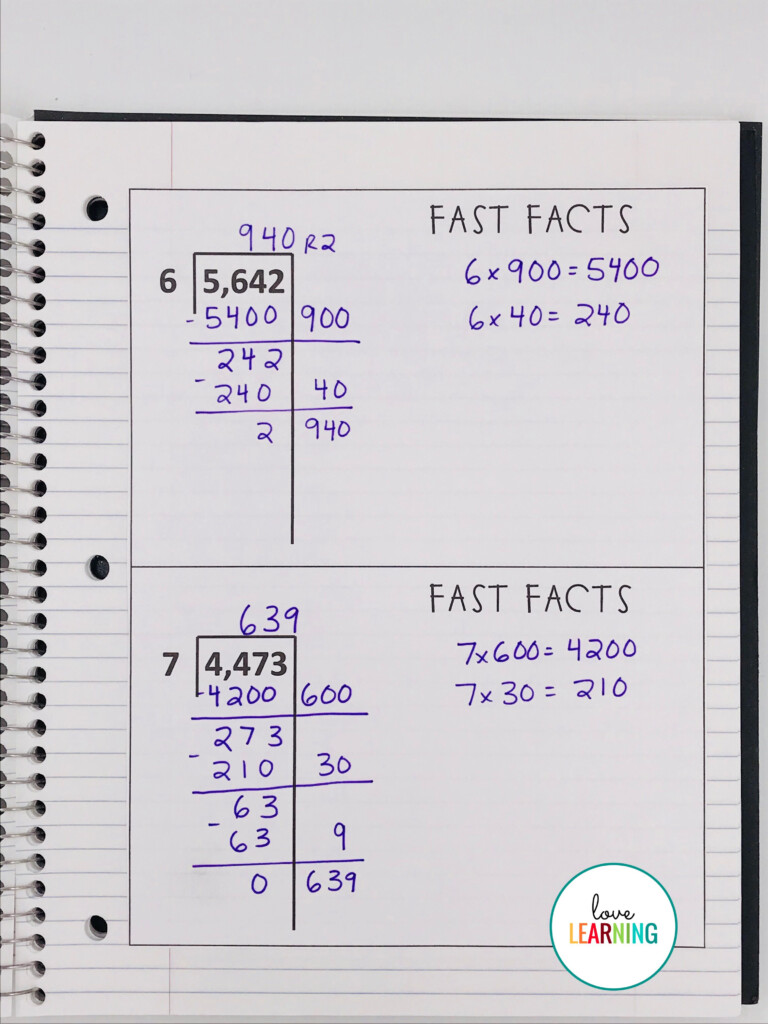 Partial Quotient Division Worksheets 5th Grade Kidsworksheetfun