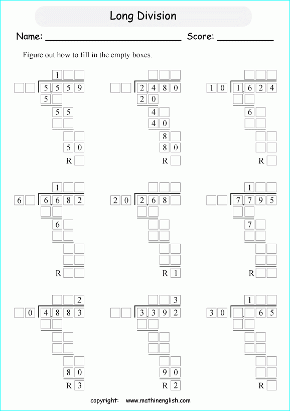 Printable Primary Math Worksheet For Math Grades 1 To 6 Based On The 