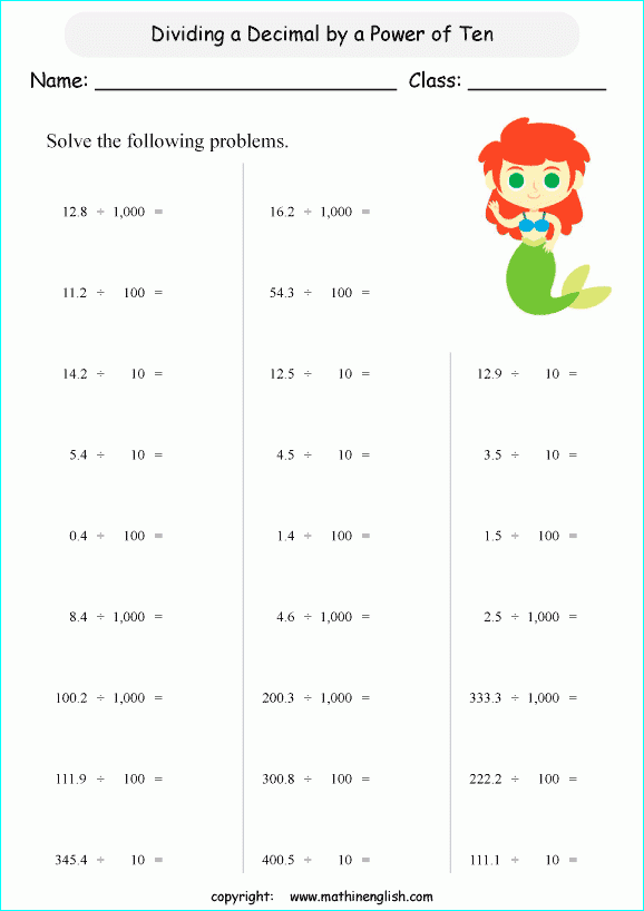 Printable Primary Math Worksheet For Math Grades 1 To 6 Based On The 
