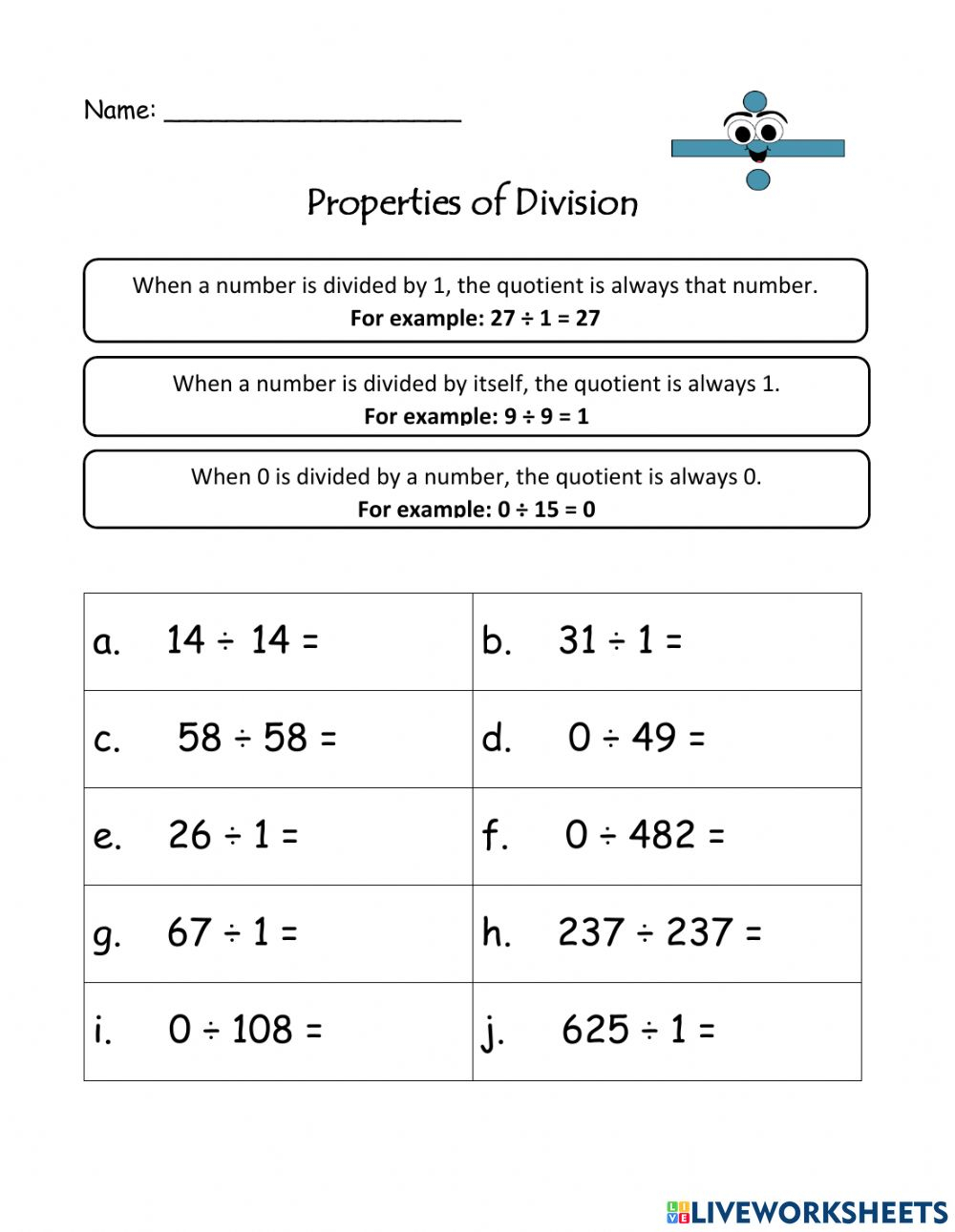 Properties Of Operations In Multiplication And Division Facts