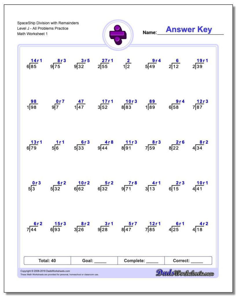 SpaceshipMath Division All With Remainders