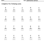 Subtraction Vertical 1 Worksheet Subtraction Worksheets Math