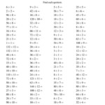The Division Facts To 144 No Zeros A Math Worksheet From The Division