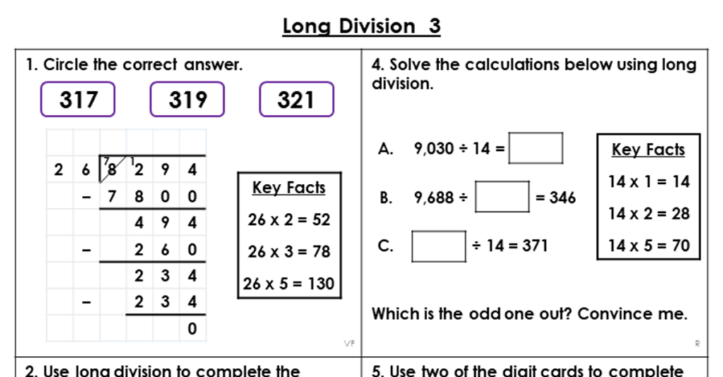 Year 6 Long Division 3 Lesson Classroom Secrets Classroom Secrets