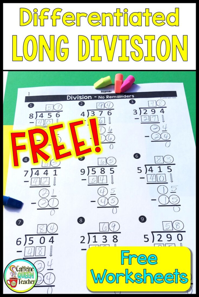 You ll Love These FREE Differentiated Long Division Worksheets Shapes 