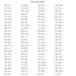 20 Timed Division Worksheets 0 12 Worksheeto