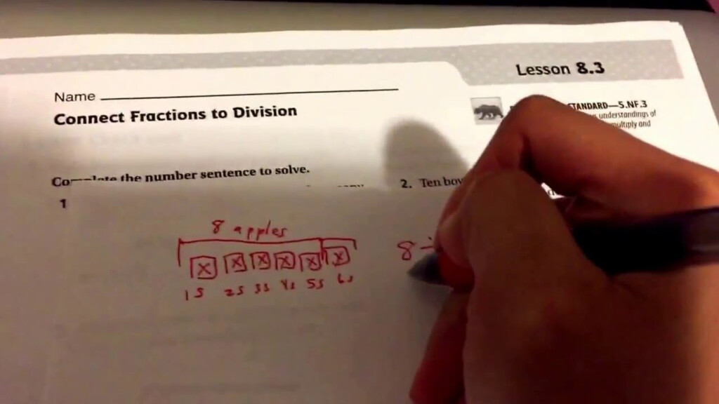 8 3 Connect Fractions To Division YouTube