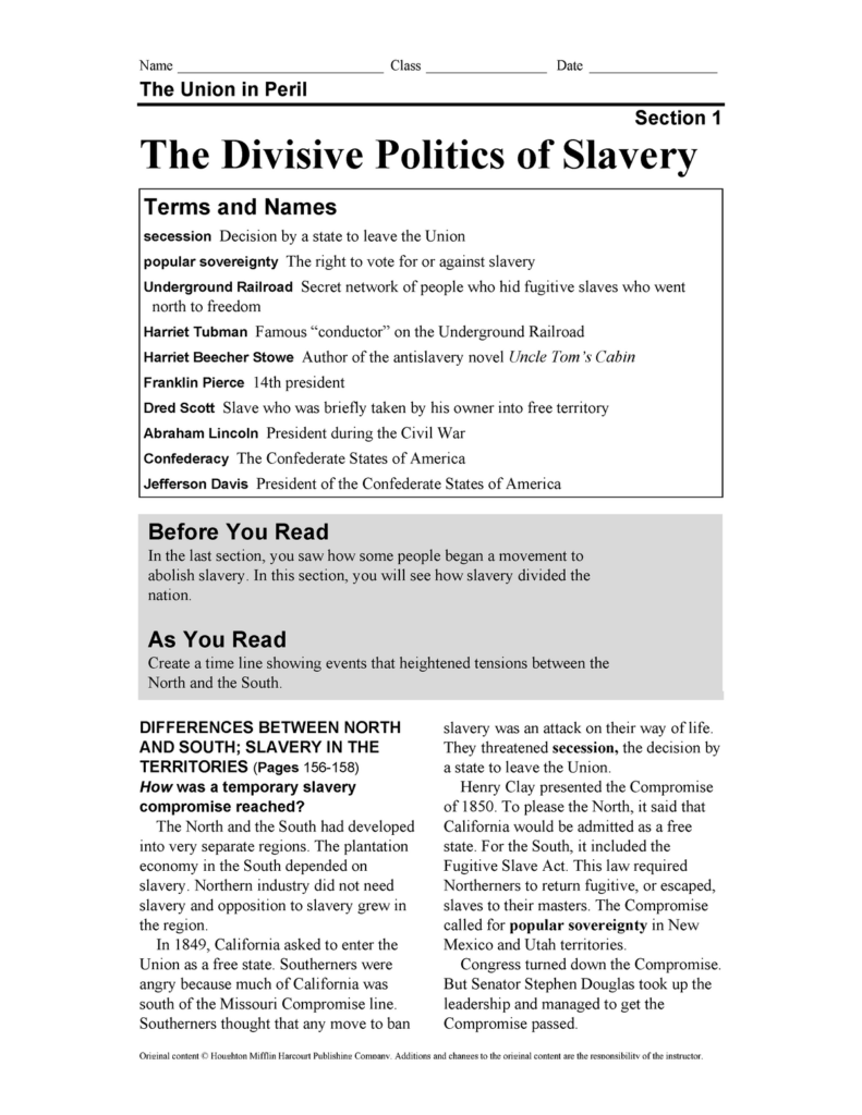 Alexis RUIZ Worksheet The Divisive Politics Of Slaver Name
