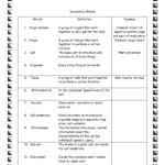 Answer Key Cells Vocabulary Graphic Organizer