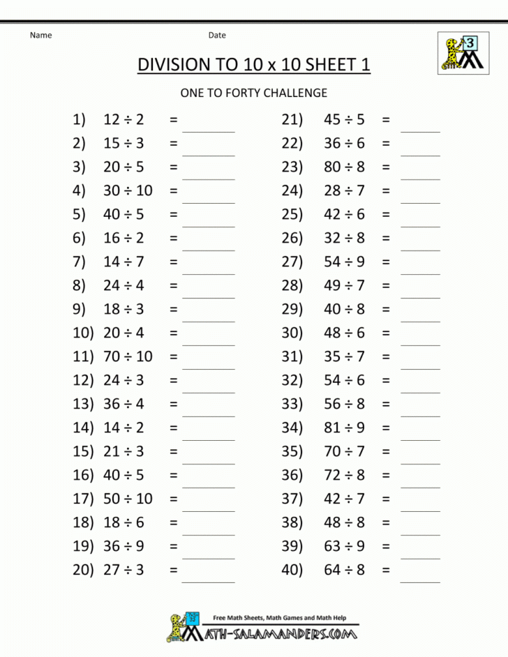 Beginner Division Worksheets