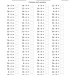 Dividing By 4 With Quotients From 1 To 9 A