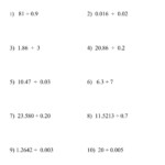 Dividing Decimals Worksheet 6Th Grade Canvas story