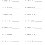 Dividing Integers Worksheets