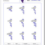 Division Worksheets 2 Digit Divisor