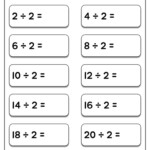 Easy Division Worksheet Ready For School Divide In 2s Math Etsy