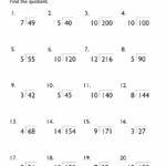Fourth Grade Division Math Printable Worksheet EduMonitor