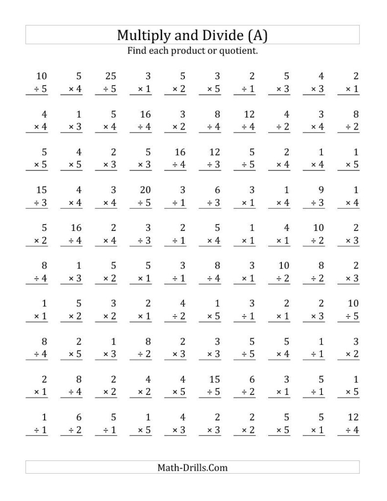 Fourth Grade Division Math Printable Worksheet Edumonitor 7 Best 