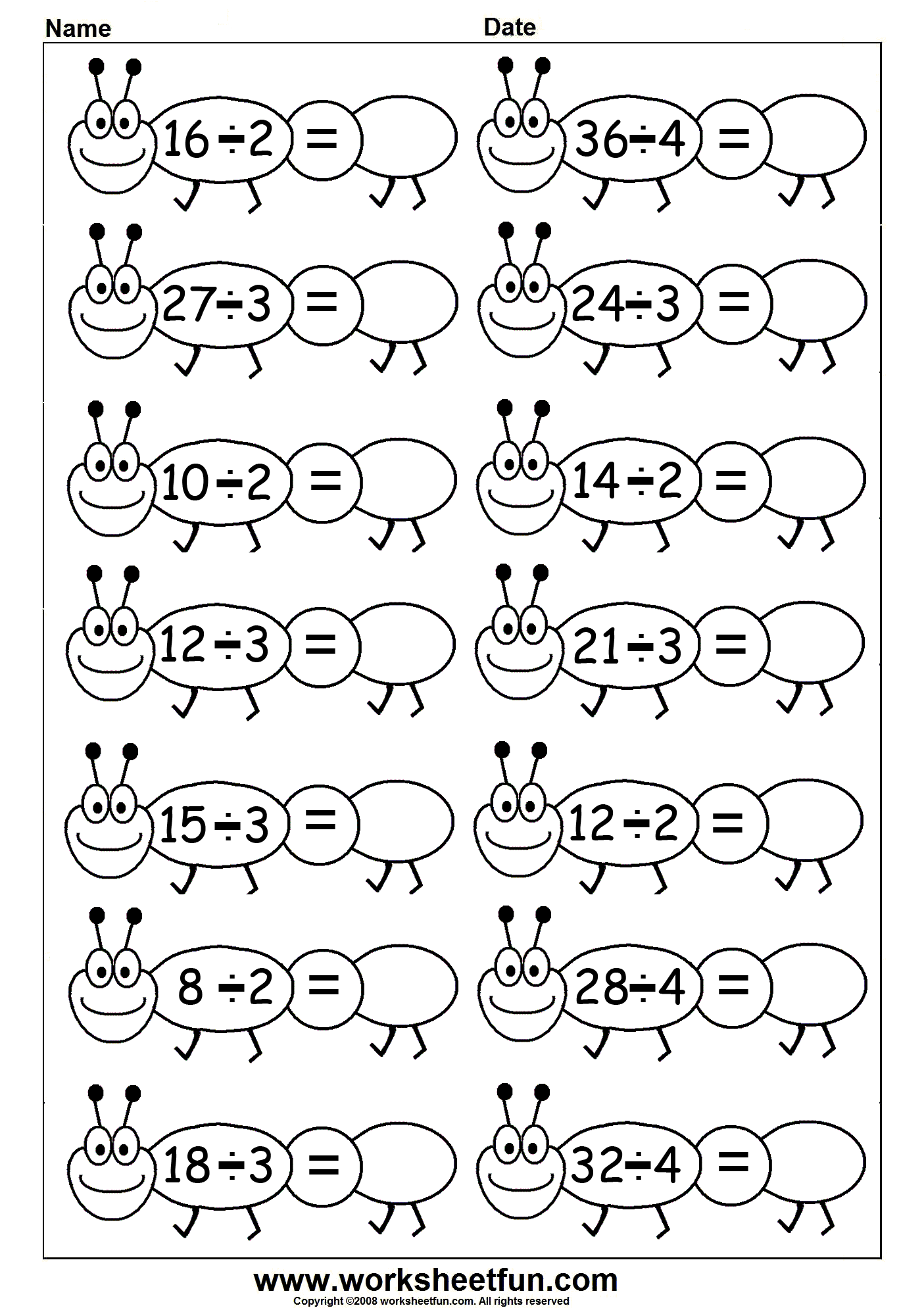 Fun Division 4 Worksheets