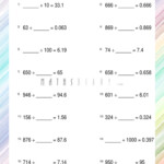 Grade 4 Mental Division Worksheet Division Facts Missing Numbers K5